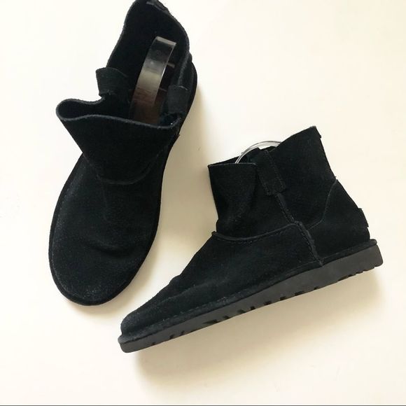 UGG Shoes - UGG black suede unlined mini pull on ankle boots